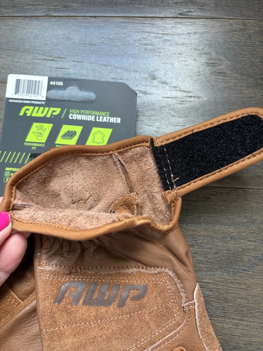 AWP High Performance Cowhide Leather,Velcro wrist ,work gloves